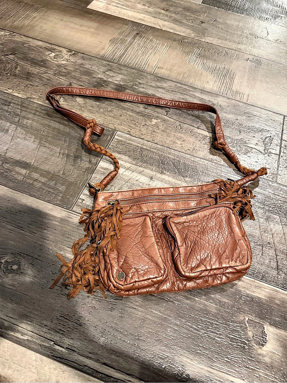 Billabong Brown Fringe Crossbody Bag